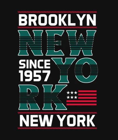 Brooklyn New York Typography T-Shirt Design Template