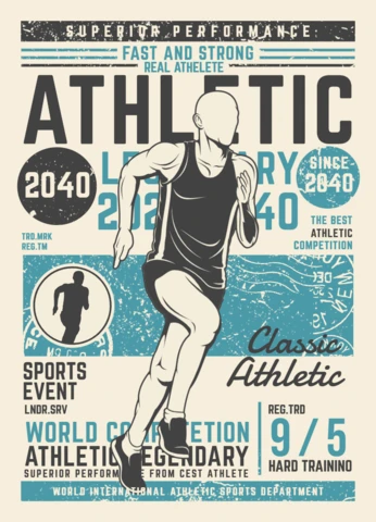 Plantilla de diseño de camiseta vintage deportiva