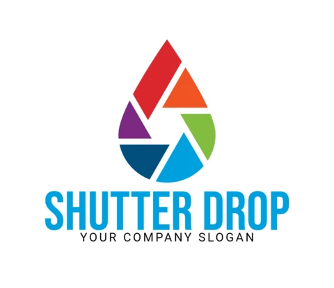 Shutter Drop Logo Design Template
