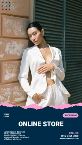 Online Woman Fashion Shopping Instagram Story Post Design Template
