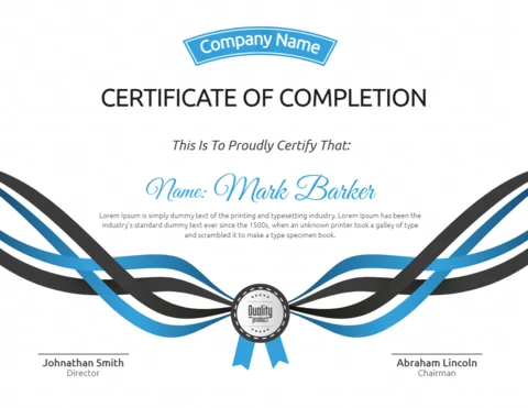Abstract Modern Certificate Of Completion Post Design Template