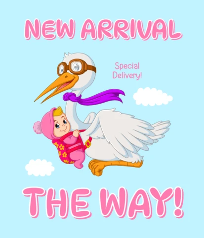 Plantilla de diseño para baby shower recién llegado - ¡entrega especial!