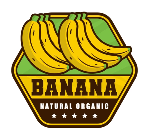 Modello di progettazione del logo della banana naturale