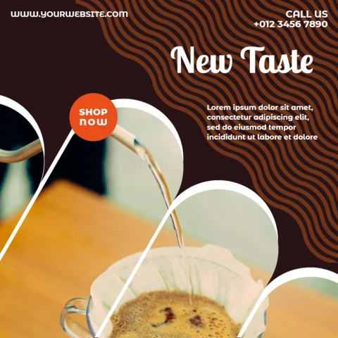 New Taste Cappuccino Promotional Social Media Post Design Template