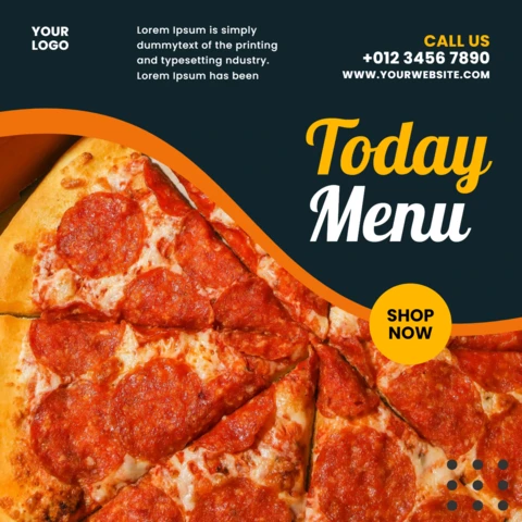 Powerful Eye-Catching Restaurant Ad Instagram Post Design Template