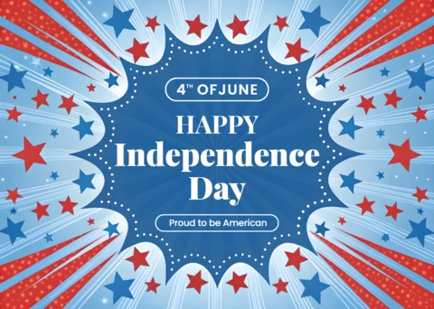 USA Independence Day Celebration Template with Comic Style Design