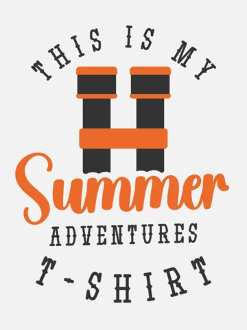 Design de modelo de camiseta com binóculos para aventuras de verão