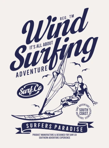 Wild Surfing T-shirt Design Template