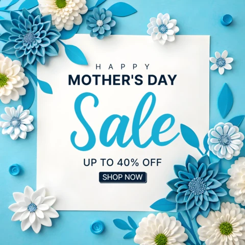 Floral Mother's Day Sale Template Design - Editable Promotional Graphic with 40% Off