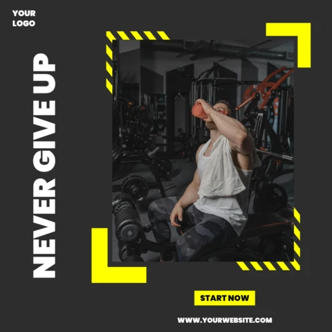 Wirkungsvolle Designvorlage für Werbe-Instagram-Posts im Works-Sign-Stil