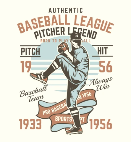 Modèle de t-shirt de la ligue de baseball