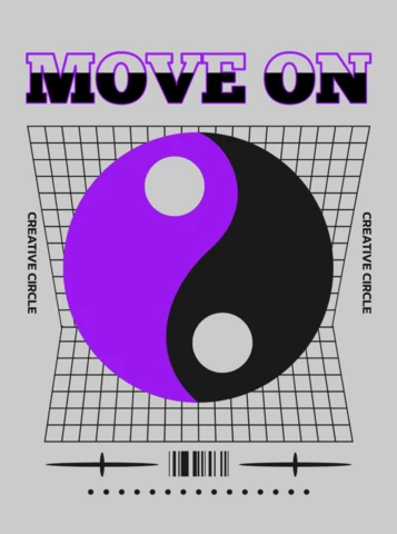 Plantilla de diseño yin yang para carteles motivacionales