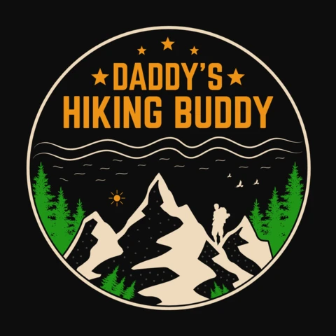 Daddy's Hiking Buddy T-Shirt Design Template