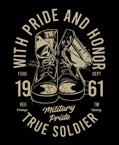 With Pride And Honor True Soldier T-Shirt Design Template