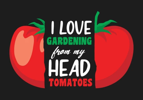 Szablon koszulki I love gardening from head tomatoes