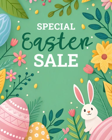 Colorful Easter Sale Design Template for Spring Promotions
