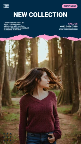 New Collection Woman Fashion Instagram Story Post Design Template