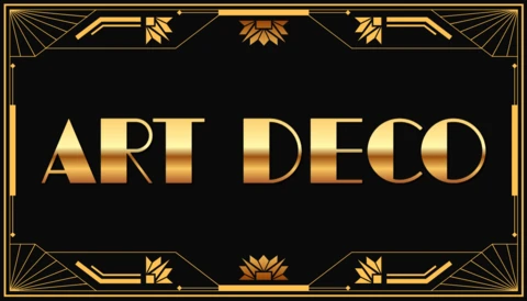 Elegant Art Deco Design Template with Golden Accents