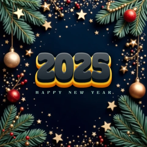 Thème de Noël, nouvel an 2025 modèle de conception