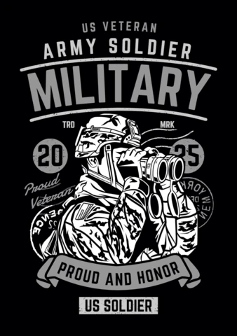 Army Soldier Military Vintage T-shirt Design Template