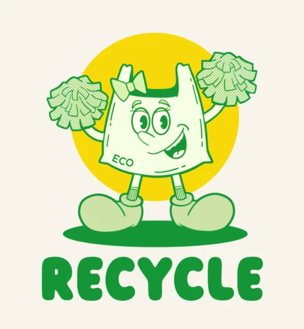 Modelo de design de camiseta Eco cheer recycle para um amanhã mais verde