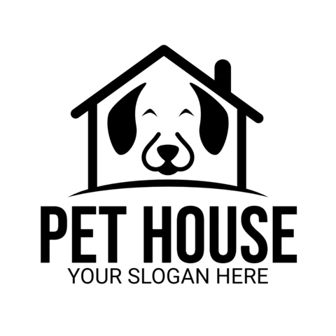 Modelo de design de logotipo de casa de animais de estimação