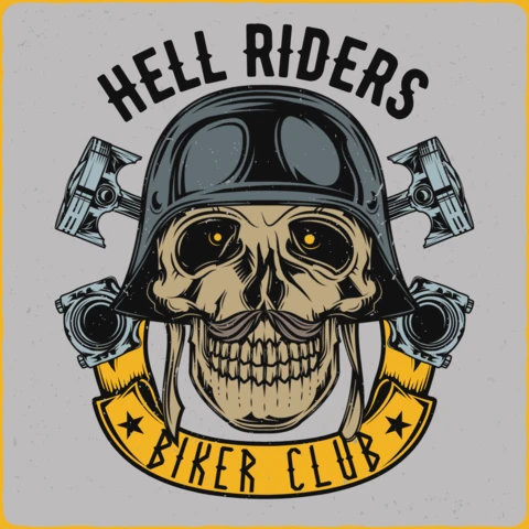 Hell Riders Biker Club T-Shirt Design Template