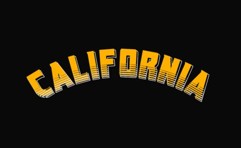 California Urban Typography T-Shirt Design Template