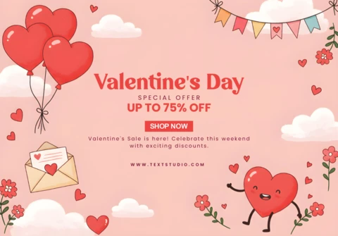 Valentine's Day Sale Template - Editable Design for Special Offers