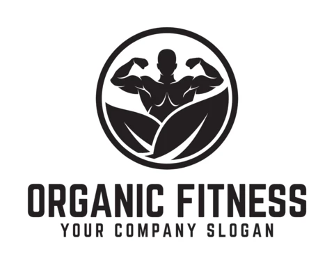 Organic Fitness Logo Design Template Black