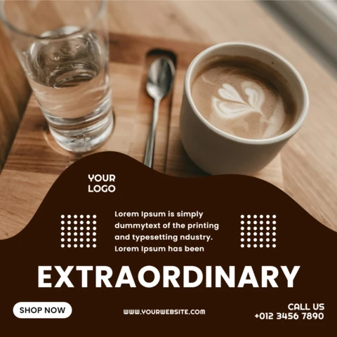 Extraordinary Coffee Instagram Post Design Template