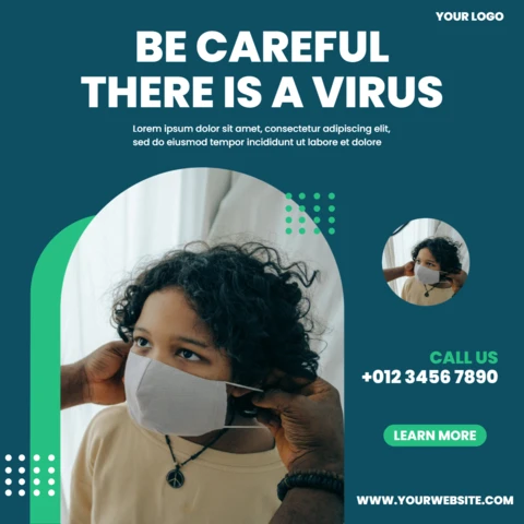 Coronavirus Awareness Instagram Post Design Template