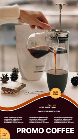 Modelo de design de postagem de história promocional de cafeteria no Instagram
