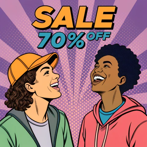 Plantilla de anuncio de venta de arte pop para volantes promocionales