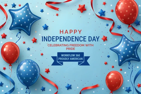 Independence Day Celebration Design Template with 3D Balloons and Stars