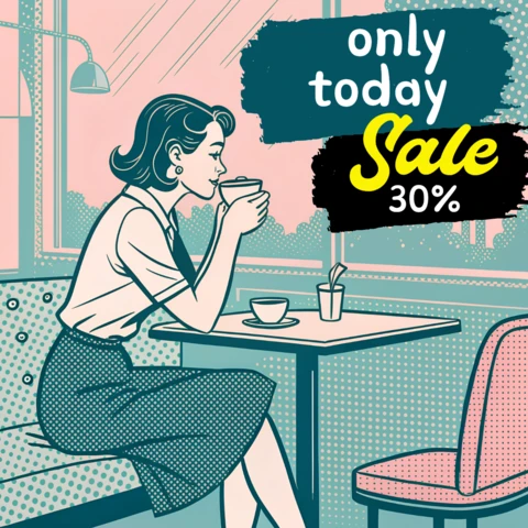 Modèle de design de vente de café rétro pour des flyers promotionnels