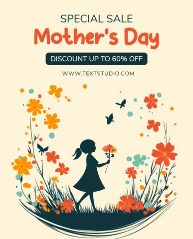 Floral Mother's Day Sale Design Template - Editable Brochure