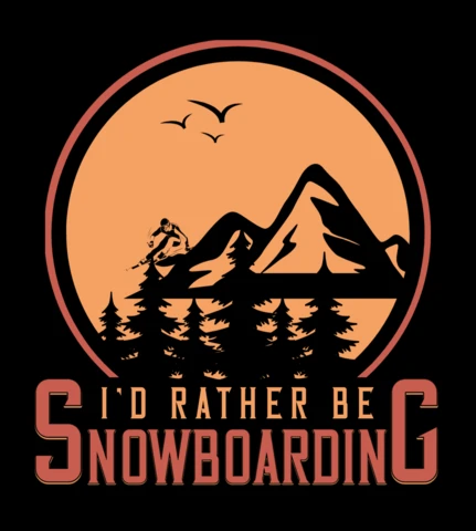 I'd Rather Be Snowboarding Vintage T-Shirt Design Template