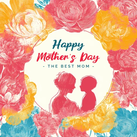 Floral Artistic Mother's Day Design Template for Celebrating The Best Mom