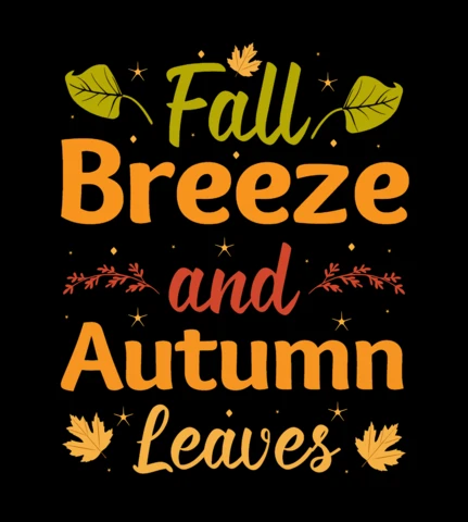 Fall Breeze And Autumn Leaves T-shirt Design Template