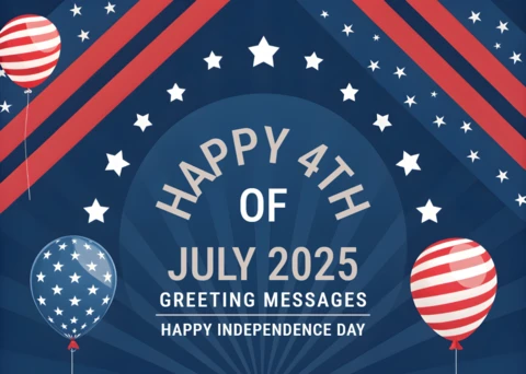Independence Day Celebration Design Template with Balloons and Stars