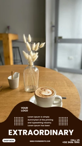 Extraordinary Coffee Instagram Story Post Design Template