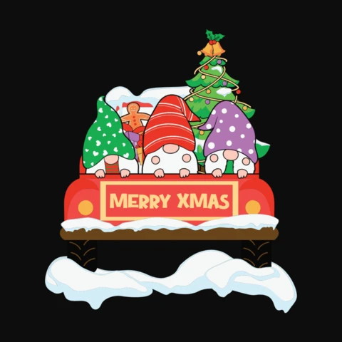 Plantilla de tarjeta de felicitación de gnomos de feliz navidad