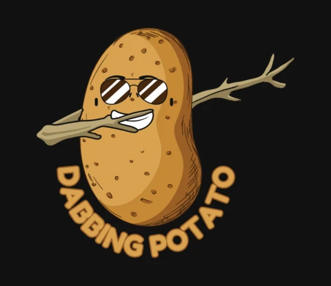 La pomme de terre dabbing t-shirt végétalien amusant