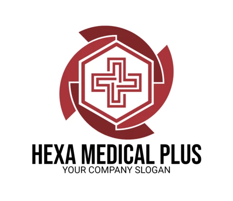Modèle de logo Hexa medical plus