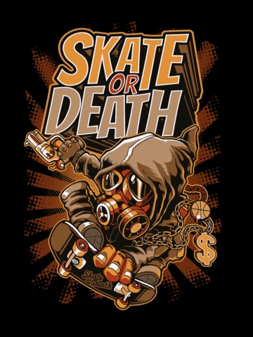 Skate Or Death T-shirt Design Template