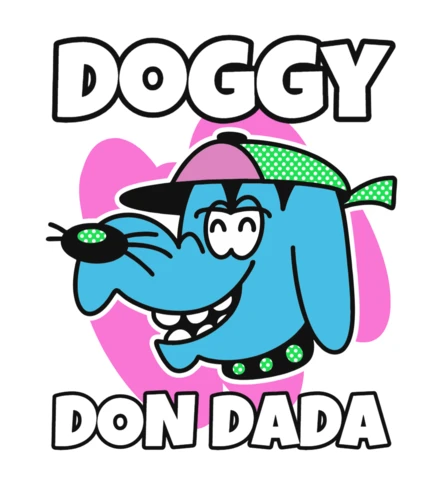 Doggy don dada divertente cartone animato cane con stile maglietta design template