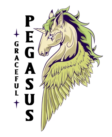 Graceful Pegasus Design Template: Elegant Fantasy Art for Custom Projects