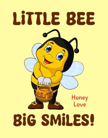 Playful Bee Character Design Template for Kids' Art Projects