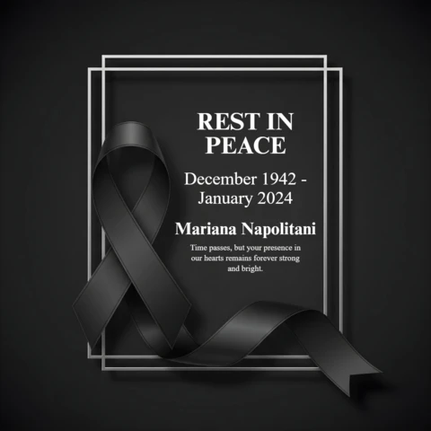 Póster de funeral elegante con marco de doble línea y plantilla de diseño de recuerdo sincero en paz descanse.